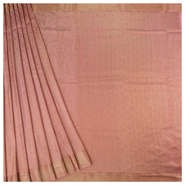 Pink Crepe Banarasi Saree