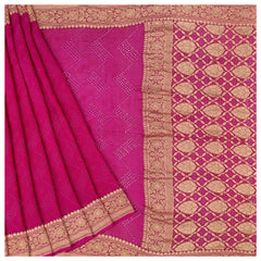 Pink Georgette Bandhani Saree