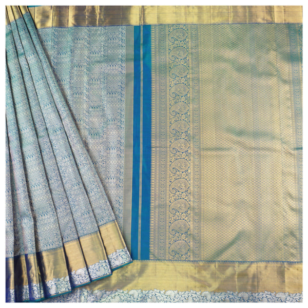 Blue Silk Kanjeevaram Saree