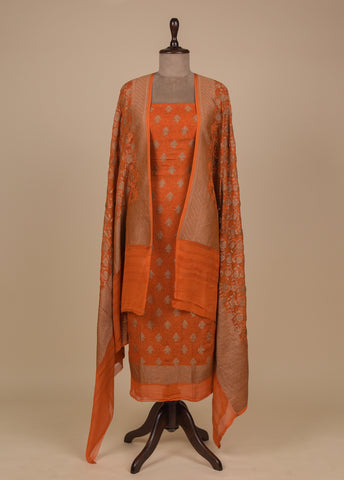 Orange Georgette Dress Material