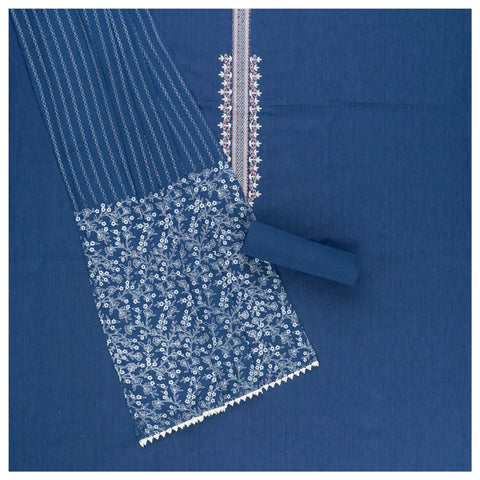 Blue Handloom Cotton Dress Material