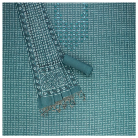 Blue Chanderi Dress Material