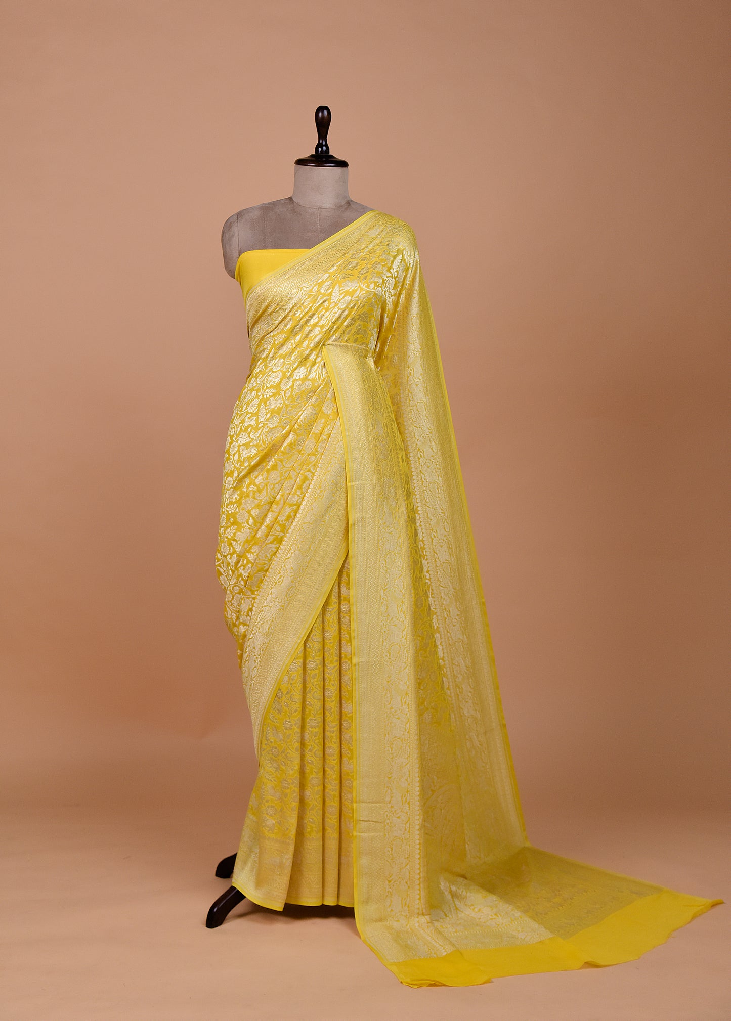 Yellow Georgette Banarasi Saree