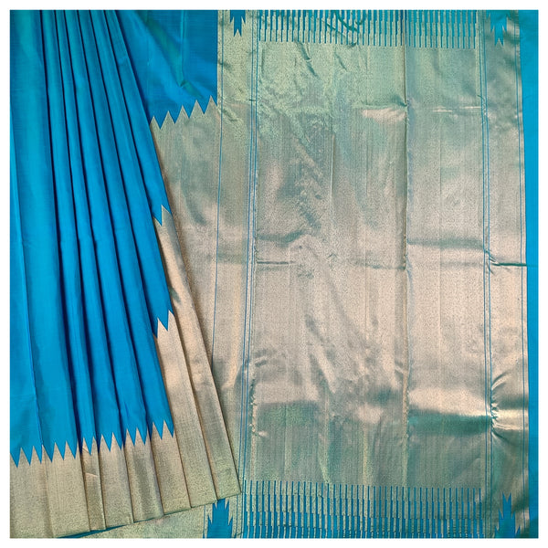 Blue Silk Kanjeevaram Saree