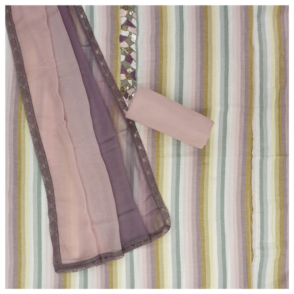 Multicoloured Cotton Dress Material