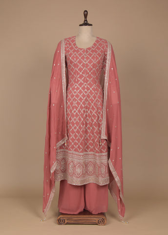 Pink Georgette Straight Set