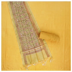 Yellow Chanderi Dress Material