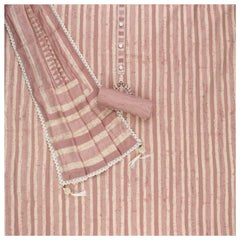 Peach Chanderi Dress Material