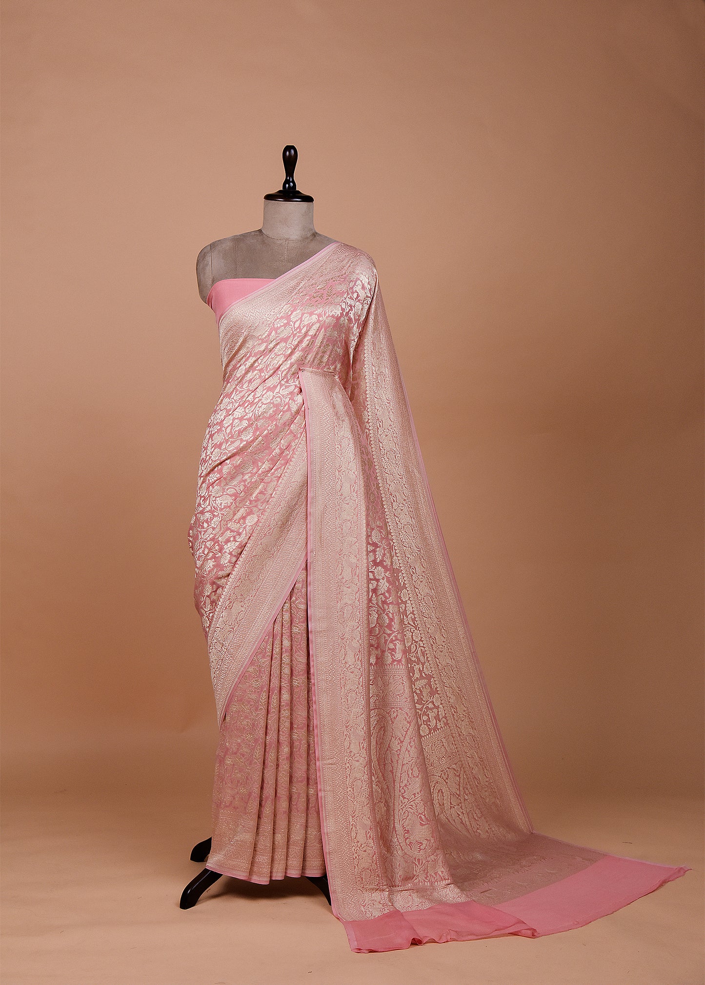 Pink Georgette Banarasi Saree