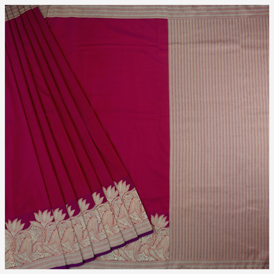 Pink Art Crepe Silk Banarasi Saree