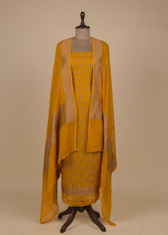 Yellow Georgette Dress Material