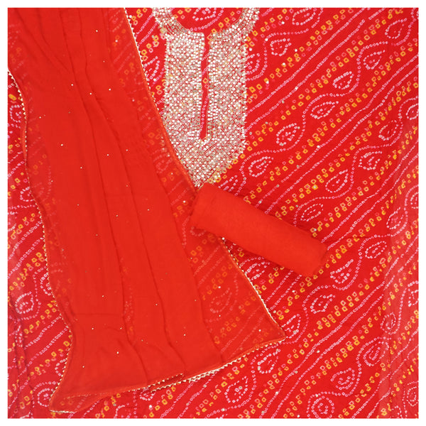 Red Georgette Dress Material