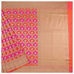 Pink Art Silk Banarasi Saree