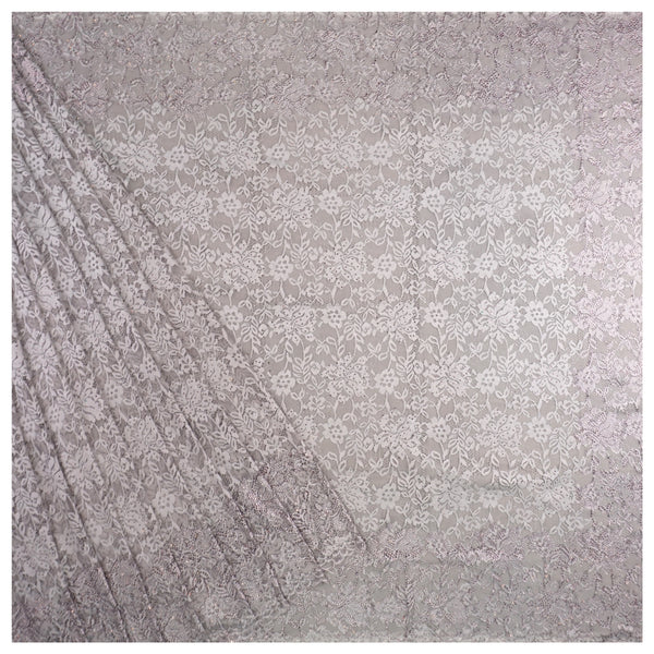 Grey Chantily Lace Embroidered Saree