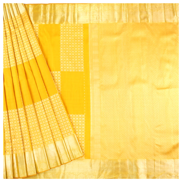 Yellow Silk Kanjeevaram Saree