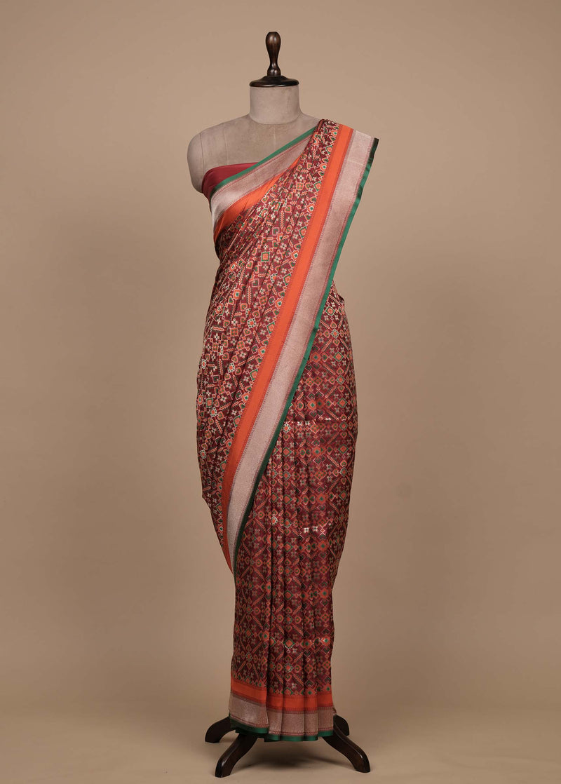 Red Silk Banarasi Saree