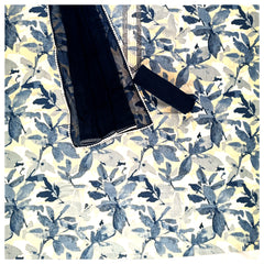 Blue cotton Dress Material