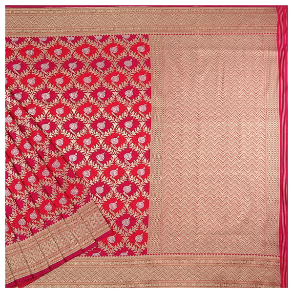 Red Art Silk Banarasi Saree