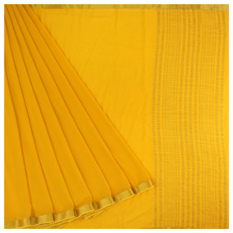 Yellow Art Chiffon Banarasi Saree