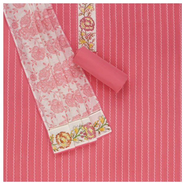 Pink Cotton Dress Material