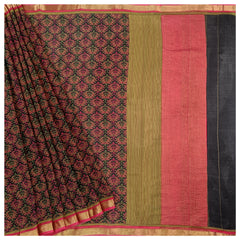 Black Crepe Printed Saree
