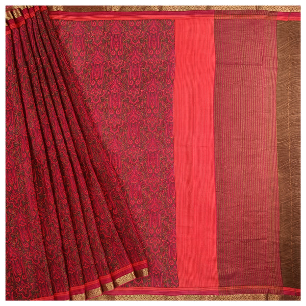 Multicoloured Crepe Printed Saree
