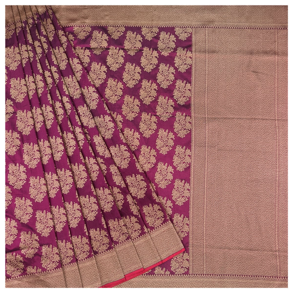 Purple Silk Banarasi Saree