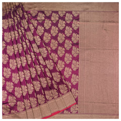 Purple Silk Banarasi Saree