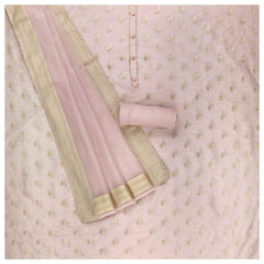 Pink Chanderi Dress Material