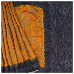 Yellow Tussar Bandhani Saree