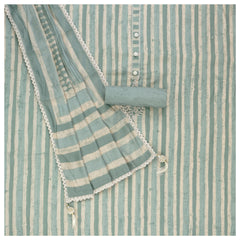 Blue Chanderi Dress Material