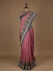 Pink Cotton Silk Printed Saree