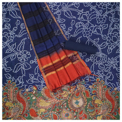 Blue Chanderi Dress Material