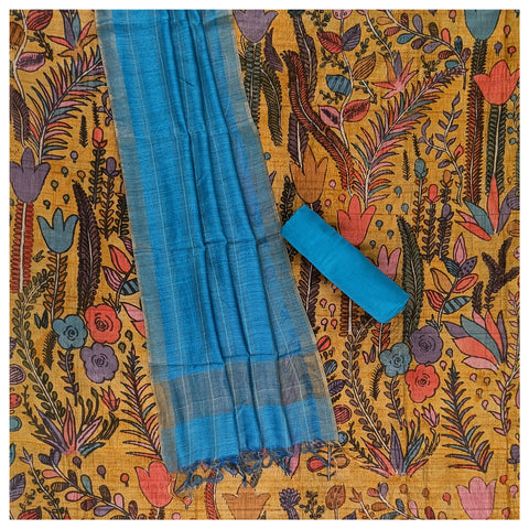 Multicoloured Tussar Dress Material
