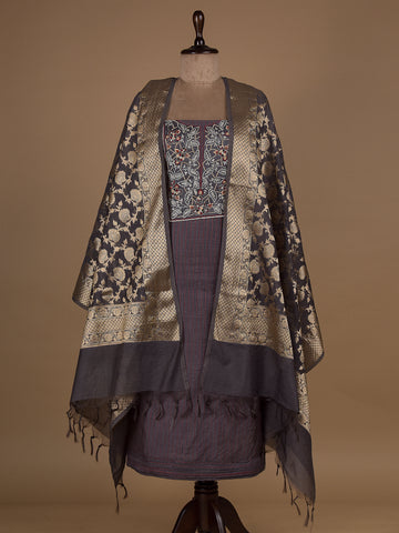 Purple South Cotton Dress Material