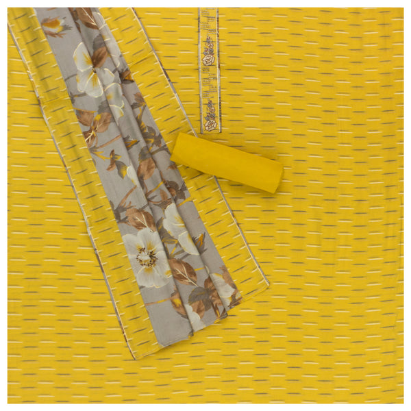 Yellow Cotton Dress Material