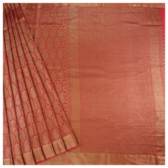 Pink Crepe Banarasi Saree
