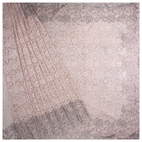 Pink Chantily Lace Embroidered Saree