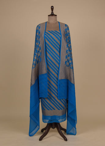 Blue Georgette Dress Material