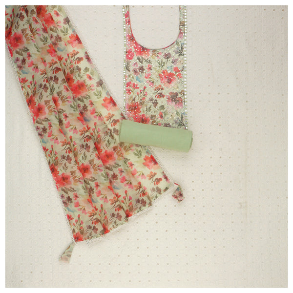 Cream Cotton Dress Material