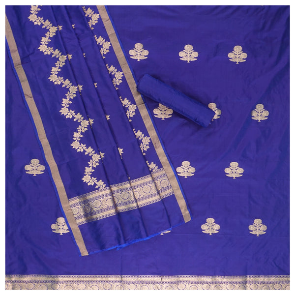 Blue Silk Dress Material