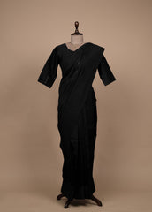 Black Organza Embroidered Saree