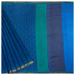 Blue Crepe Printed Saree