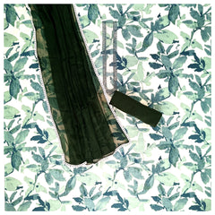 Green cotton Dress Material