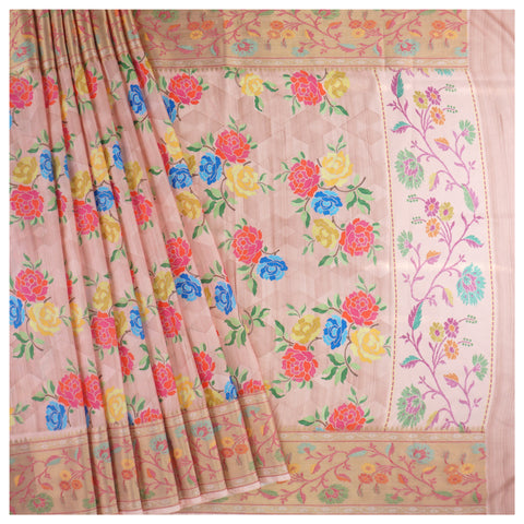 Pink Silk Printed Saree