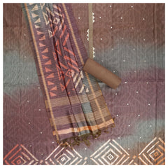 Multicoloured Cotton Tussar Dress Material