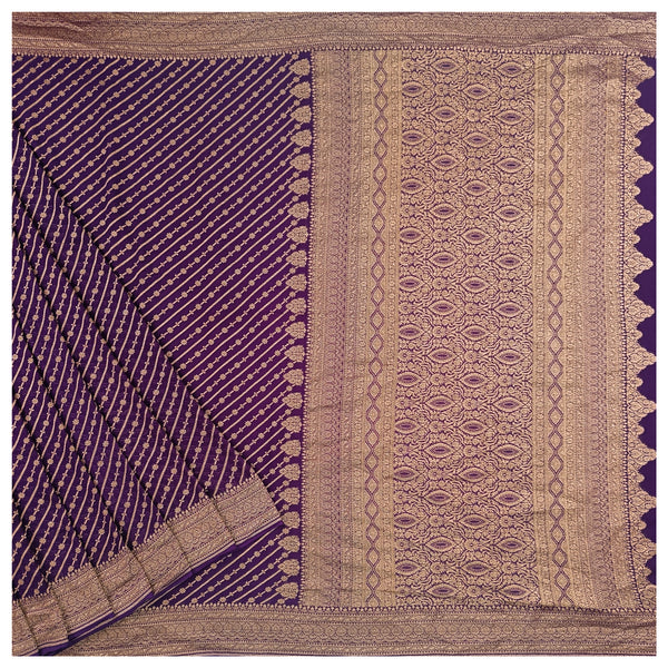 Purple Georgette Banarasi Saree