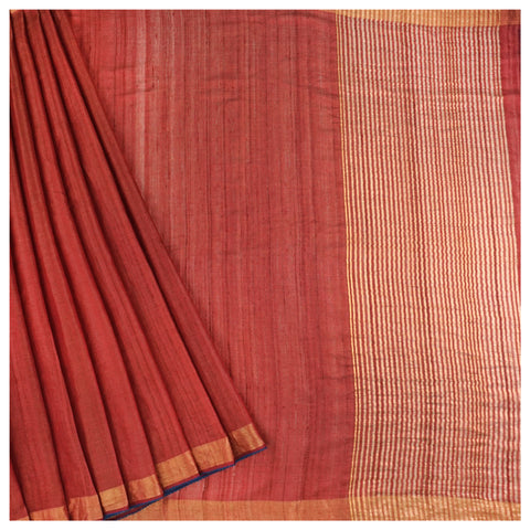 Red Tissue Tussar Banarasi Saree