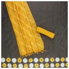 Grey Tussar Dress Material
