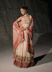 Cream Soft Silk Lehenga